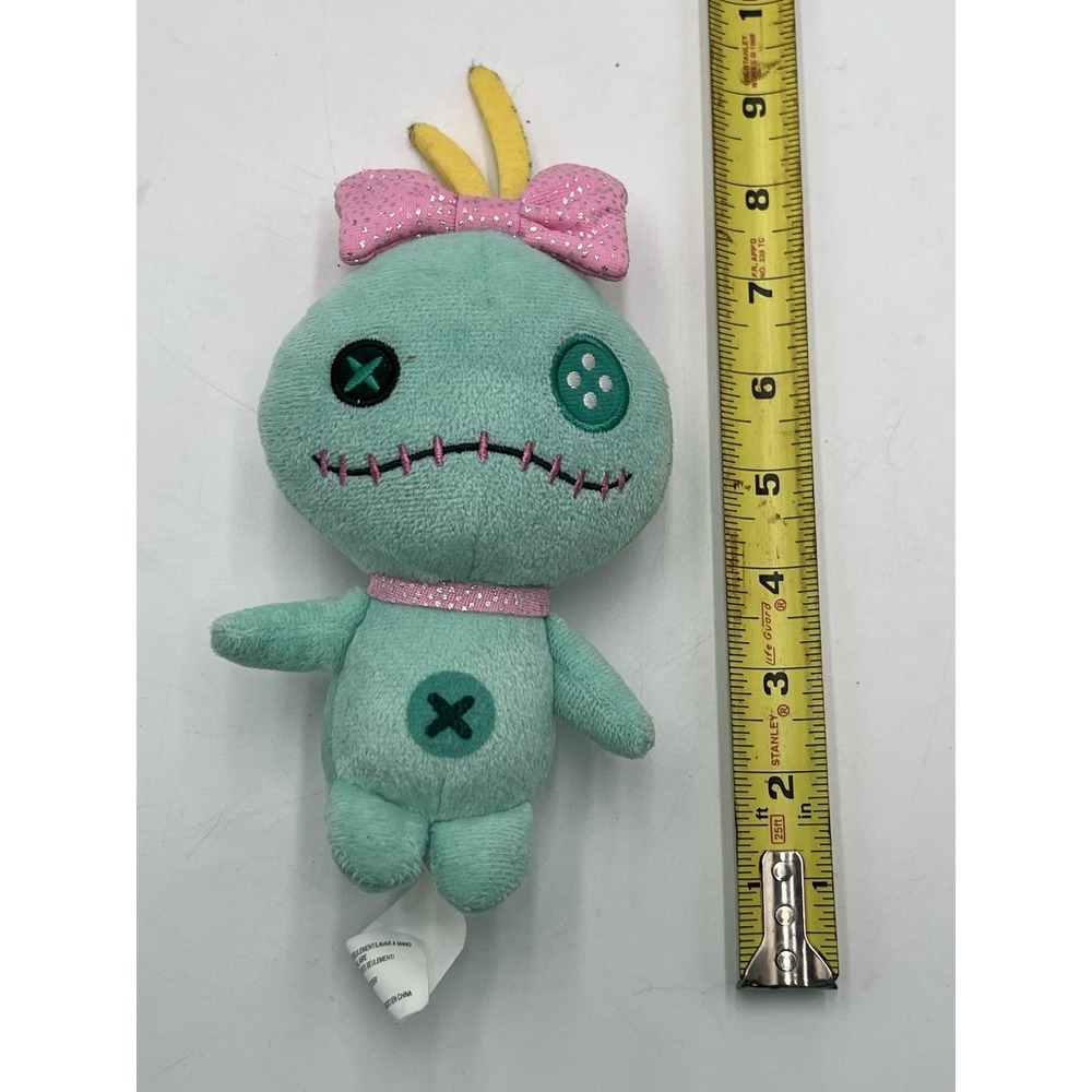 Disney Stitch Scrump Plush 8" Just Play Mint Green Pink Bow Stuffed Toy
